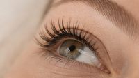 Ergebnis eines Korean Lash Liftings: geschwungene, gefärbte Naturwimpern